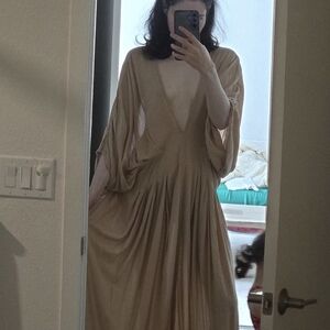 Studio TIA tan maxi dress - kaftan size S-M boho